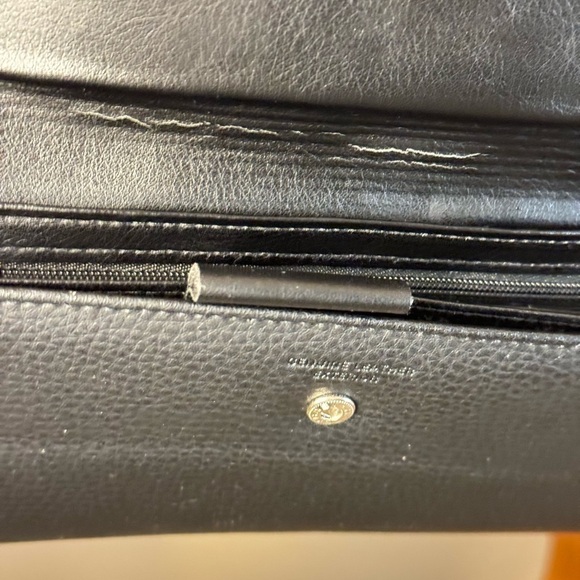 Buxton Genuine Leather Fold Over Wallet Black With Hasi Hato Japanese Snap - Picture 8 of 8